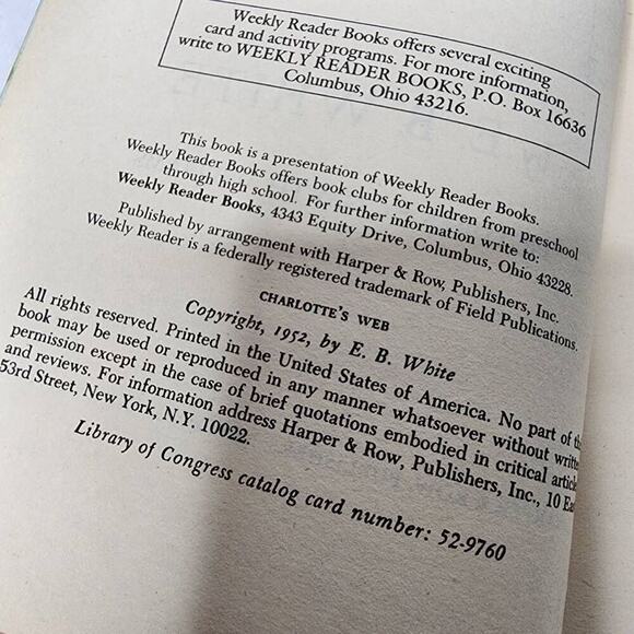Vintage Children's Books, Charlotte's Web Weekly Readers Hardback Story Book - Picture 3 of 6